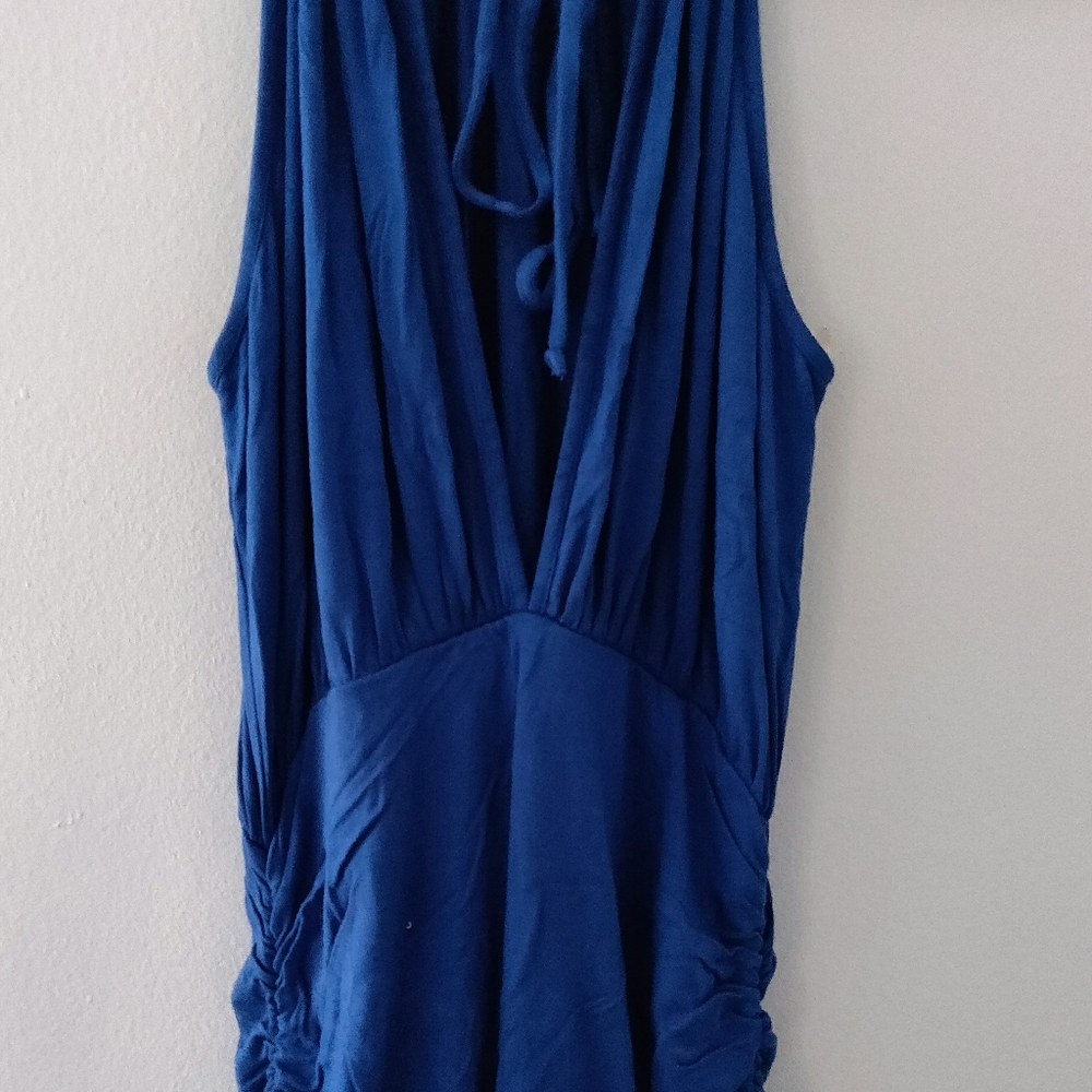 BLUE BODYCON RICH DRESS SIZE SMALL - Picture 3 of 3